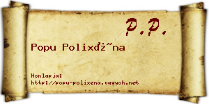 Popu Polixéna névjegykártya